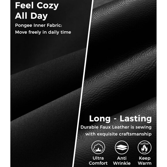 Wantdo Women Black-1 Motorcycle Short PU Faux Leather Jacket with Removable Hood - Picture 4 of 7